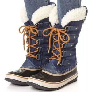 Sorel Joan Suede and Shearling Blue Fall/Winter Waterproof Boots Size 10